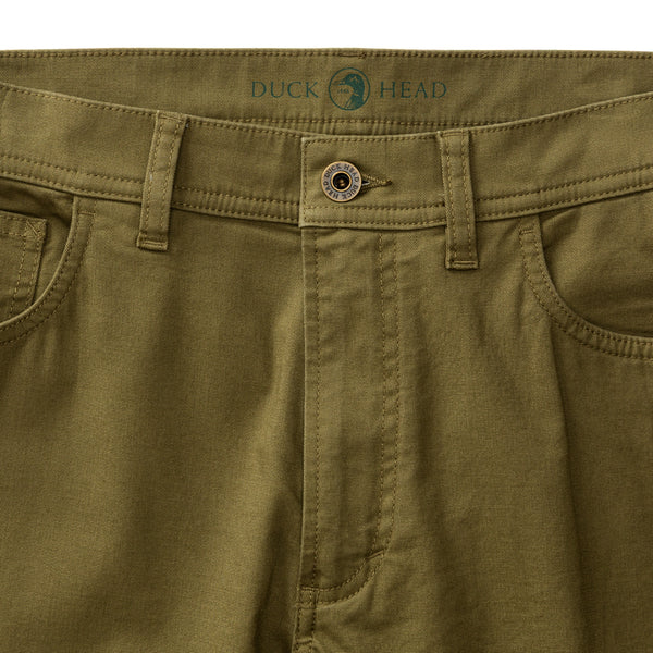 Classic Fit Pinpoint Canvas Five-Pocket - Moss Green