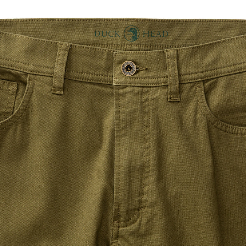 Classic Fit Pinpoint Canvas Five-Pocket - Moss Green