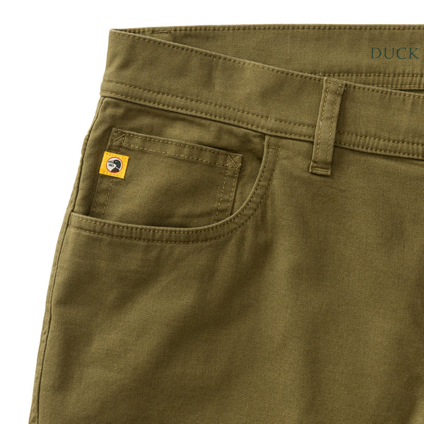 Classic Fit Pinpoint Canvas Five-Pocket - Moss Green