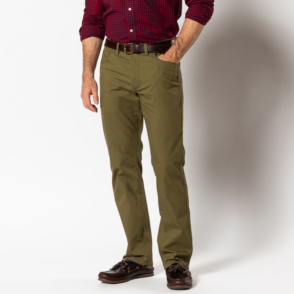 パンツ TENDERLOIN DUCK PNT olive L Classic Fit Pinpoint Canvas Five-Pocket - Moss Green