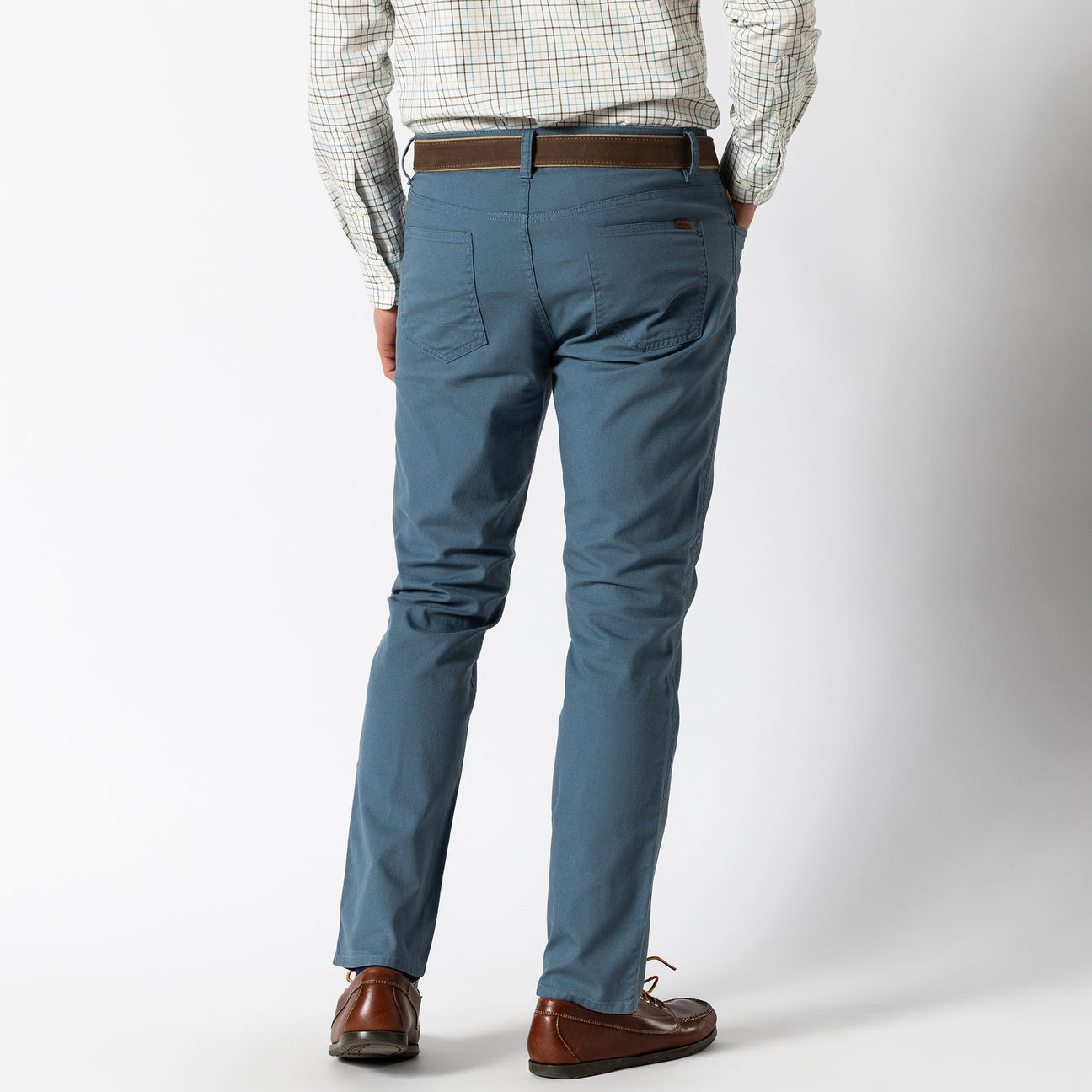 Classic Fit Pinpoint Canvas Five-Pocket - Vintage Blue