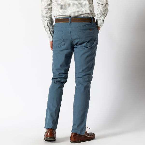 Classic Fit Pinpoint Canvas Five-Pocket - Vintage Blue