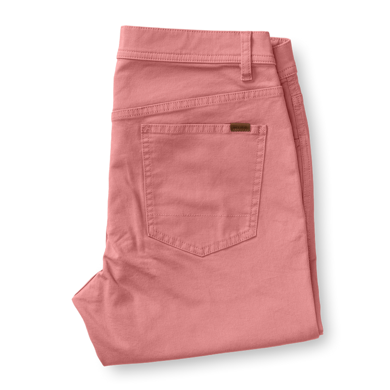 Classic Fit Pinpoint Canvas Five-Pocket - Washed Coral