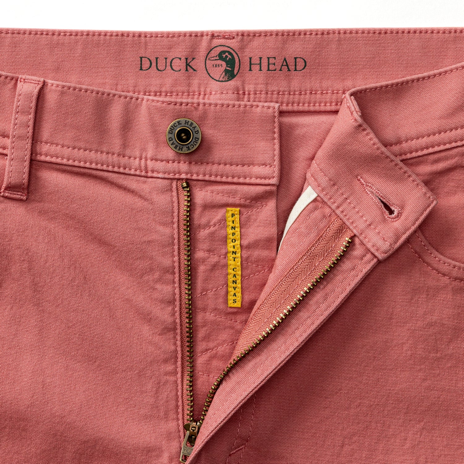Classic Fit Pinpoint Canvas Five-Pocket - Washed Coral