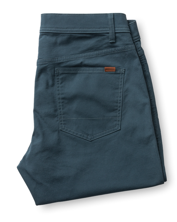 Classic Fit Pinpoint Canvas Five-Pocket - Midnight Navy