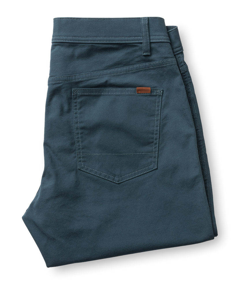 Classic Fit Pinpoint Canvas Five-Pocket - Midnight Navy