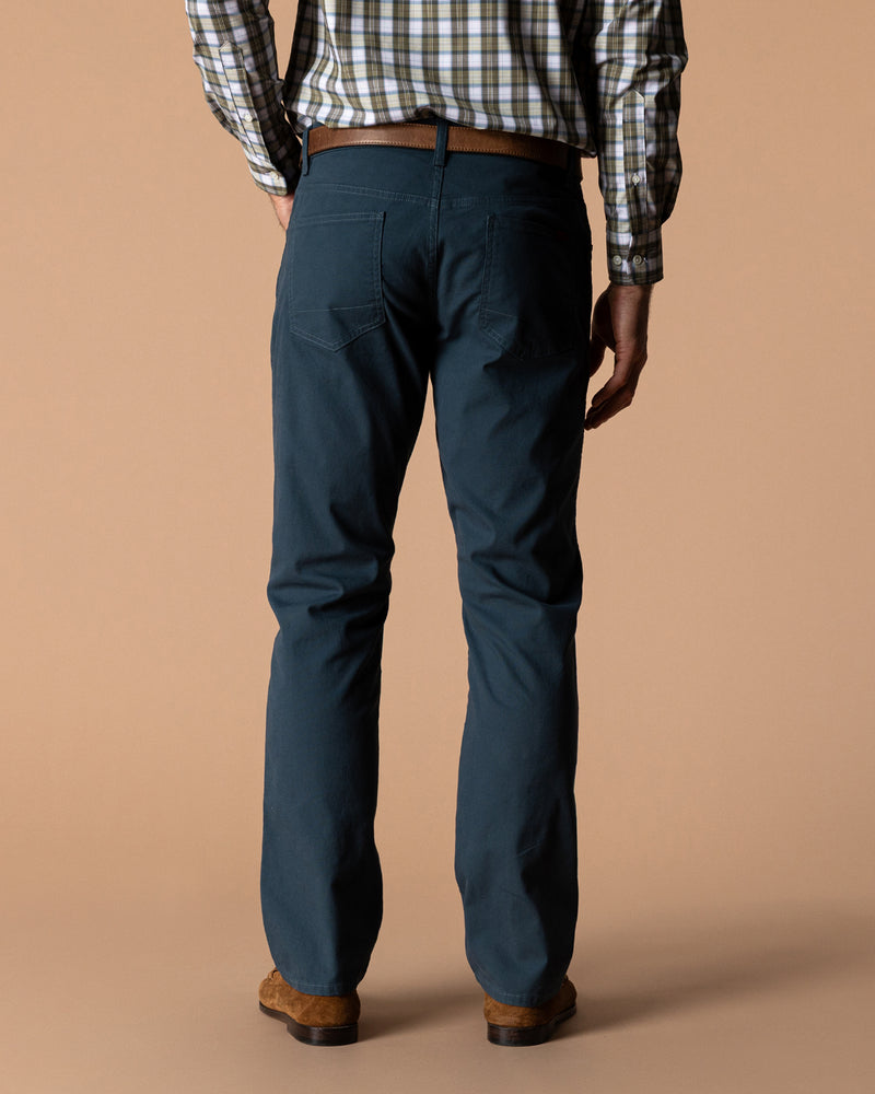Classic Fit Pinpoint Canvas Five-Pocket - Midnight Navy