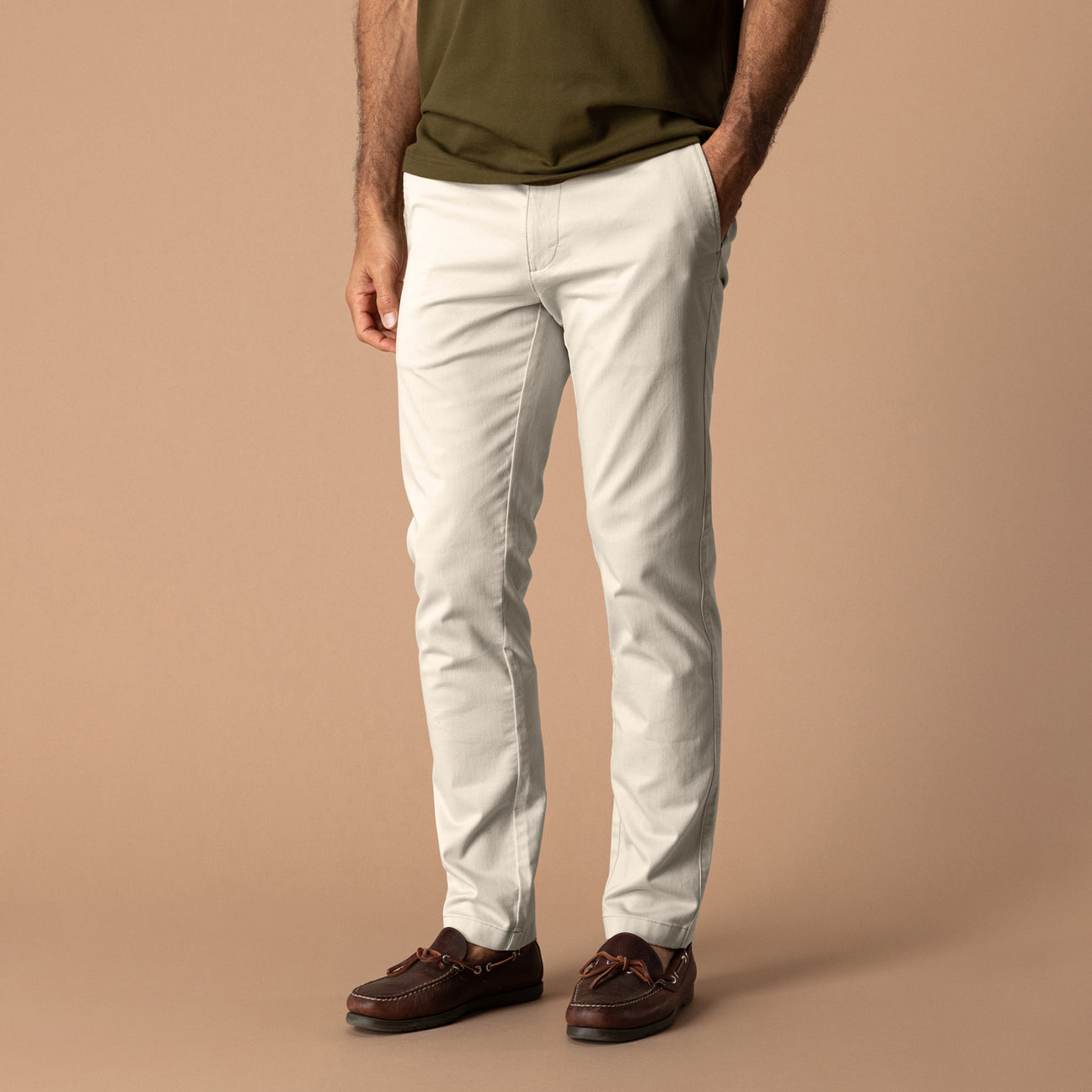 Slim Fit Gold School Chino - Stone