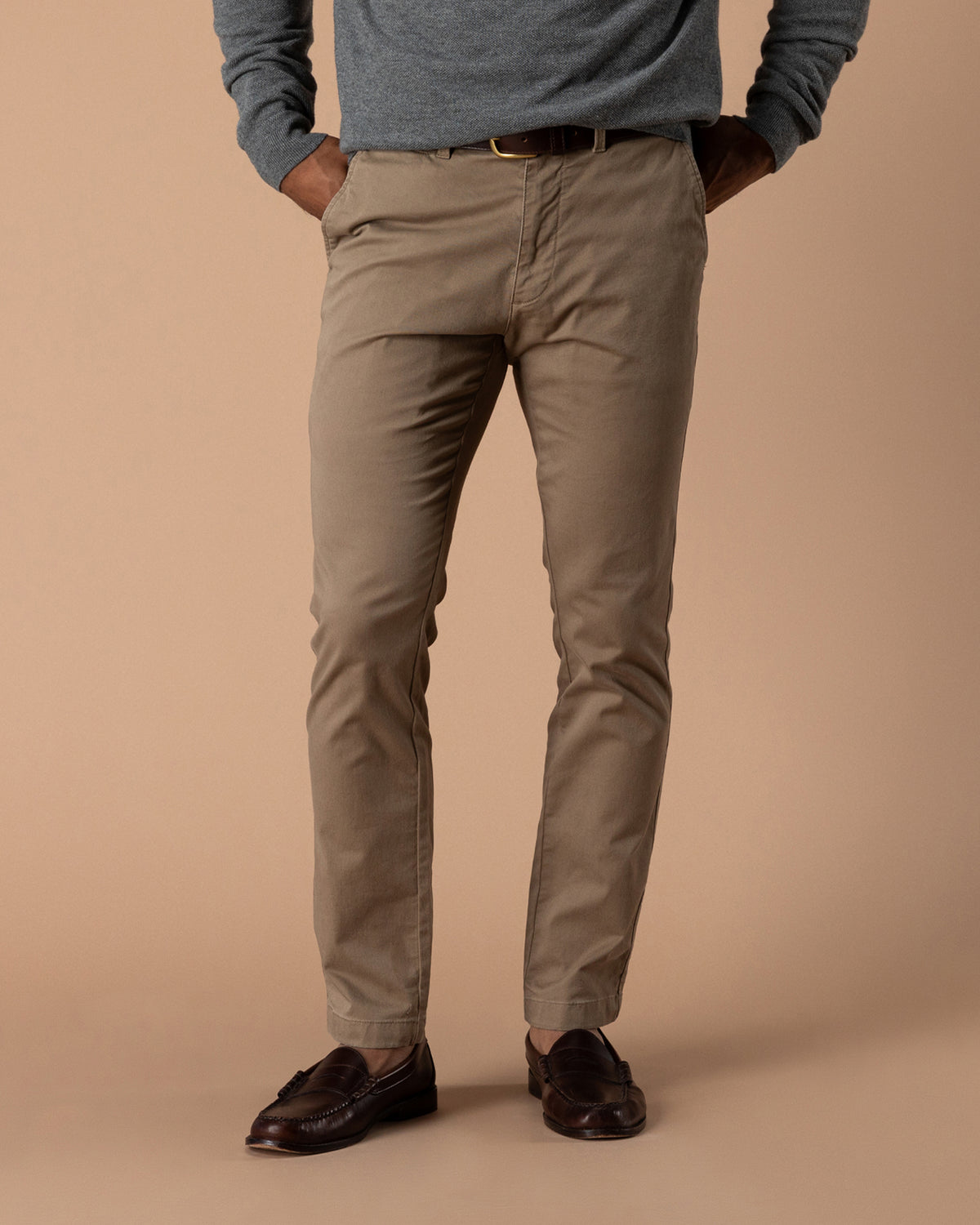 Slim Fit Gold School Chino - Rustic Brown