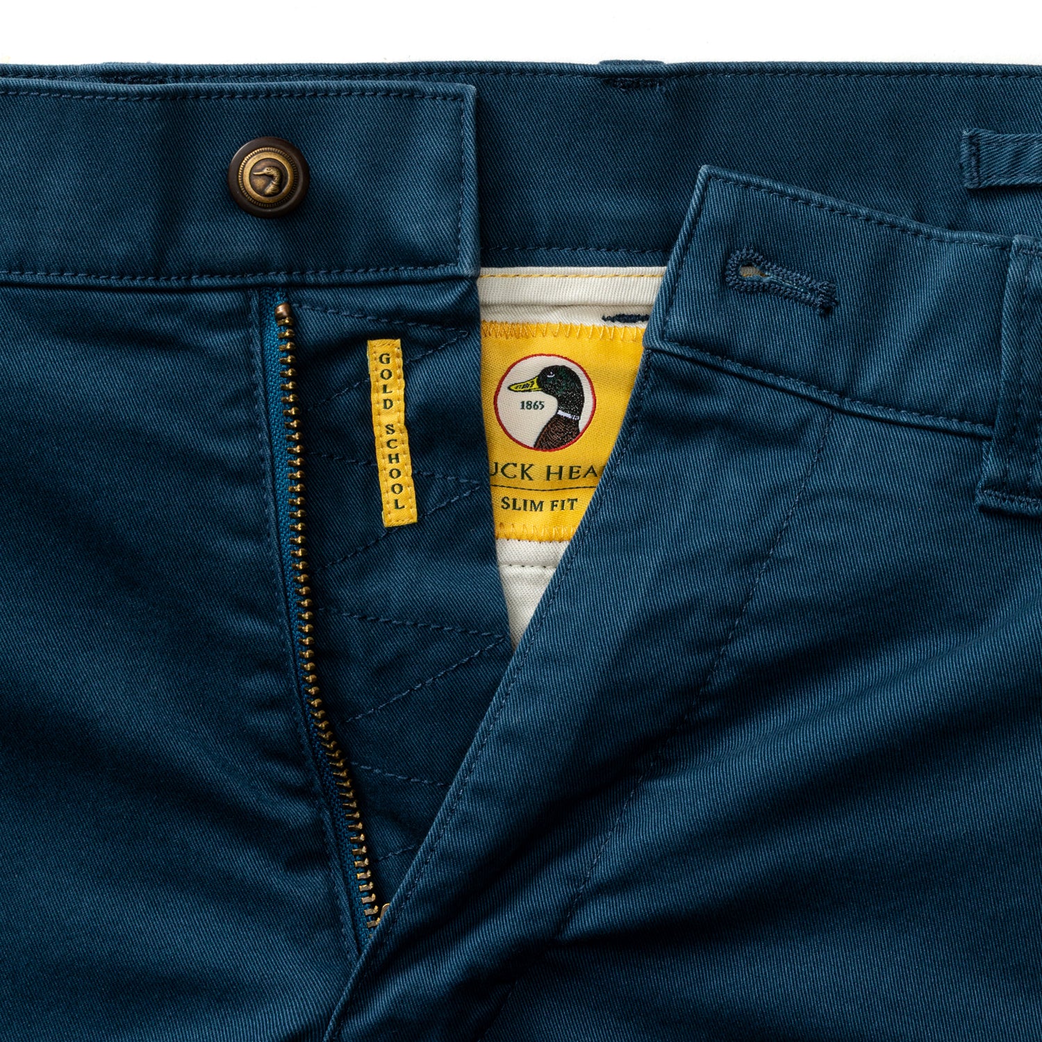 Slim Fit Gold School Chino - Mallard Blue
