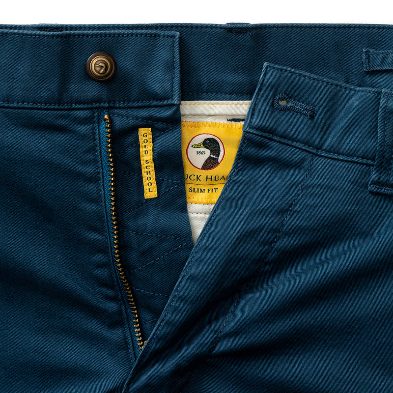 Slim Fit Gold School Chino - Mallard Blue