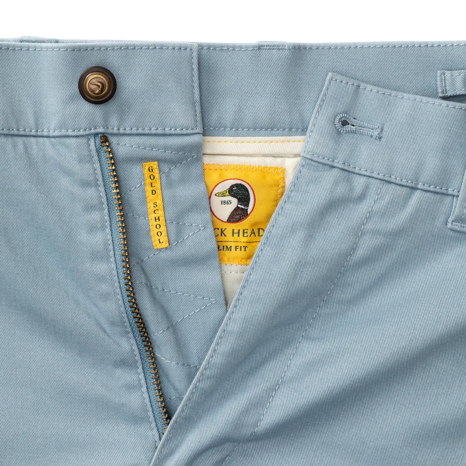 Slim Fit Gold School Chino - River Blue