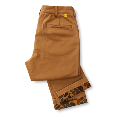 Classic Fit Brushed Back Gold School Chino