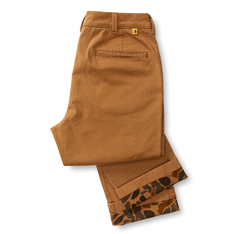 Classic Fit Brushed Back Gold School Chino