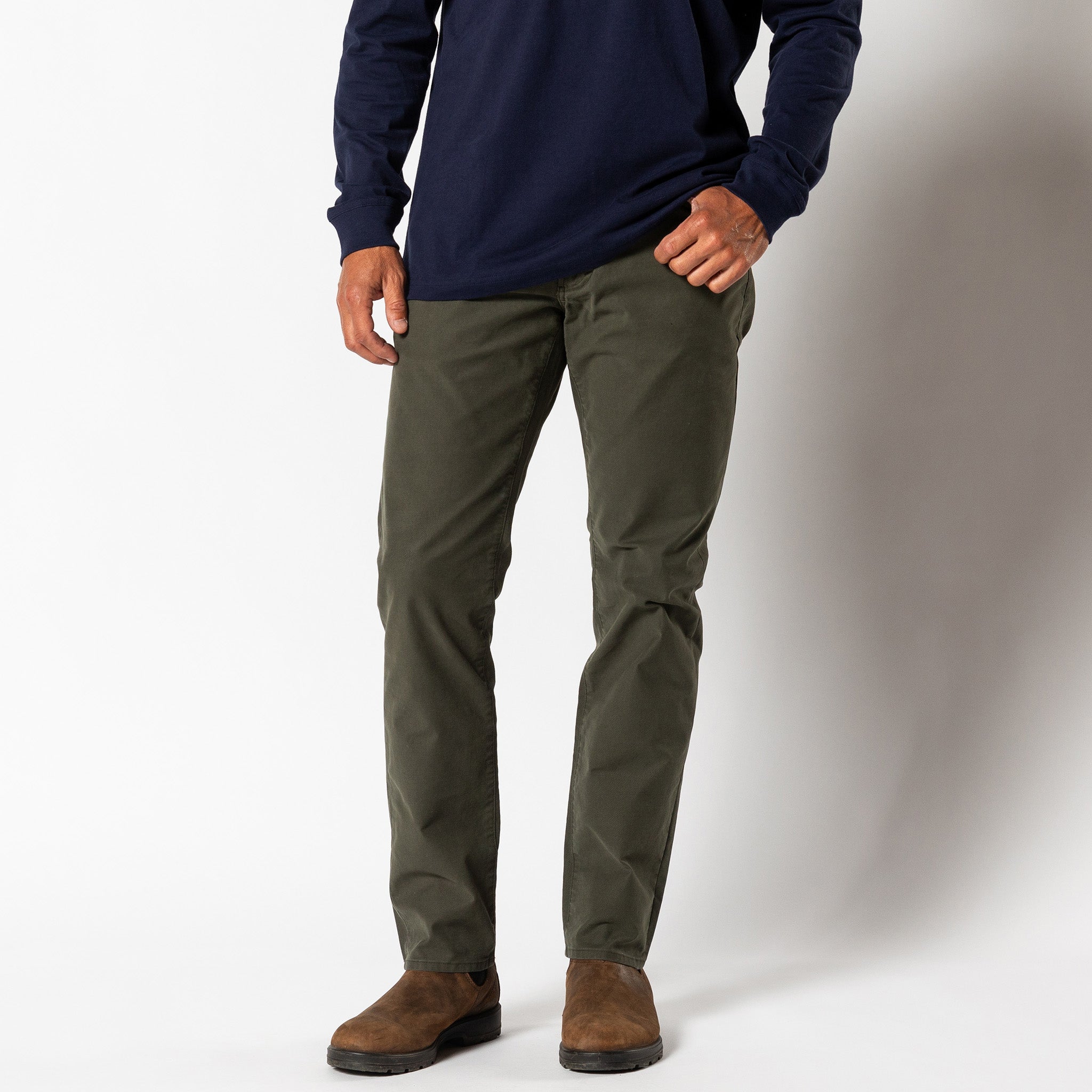 Weldon Garment Dyed Five-Pocket - Deep Olive