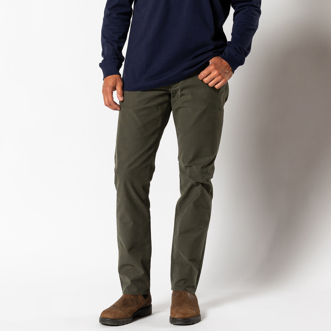 Weldon Garment Dyed Five-Pocket - Deep Olive