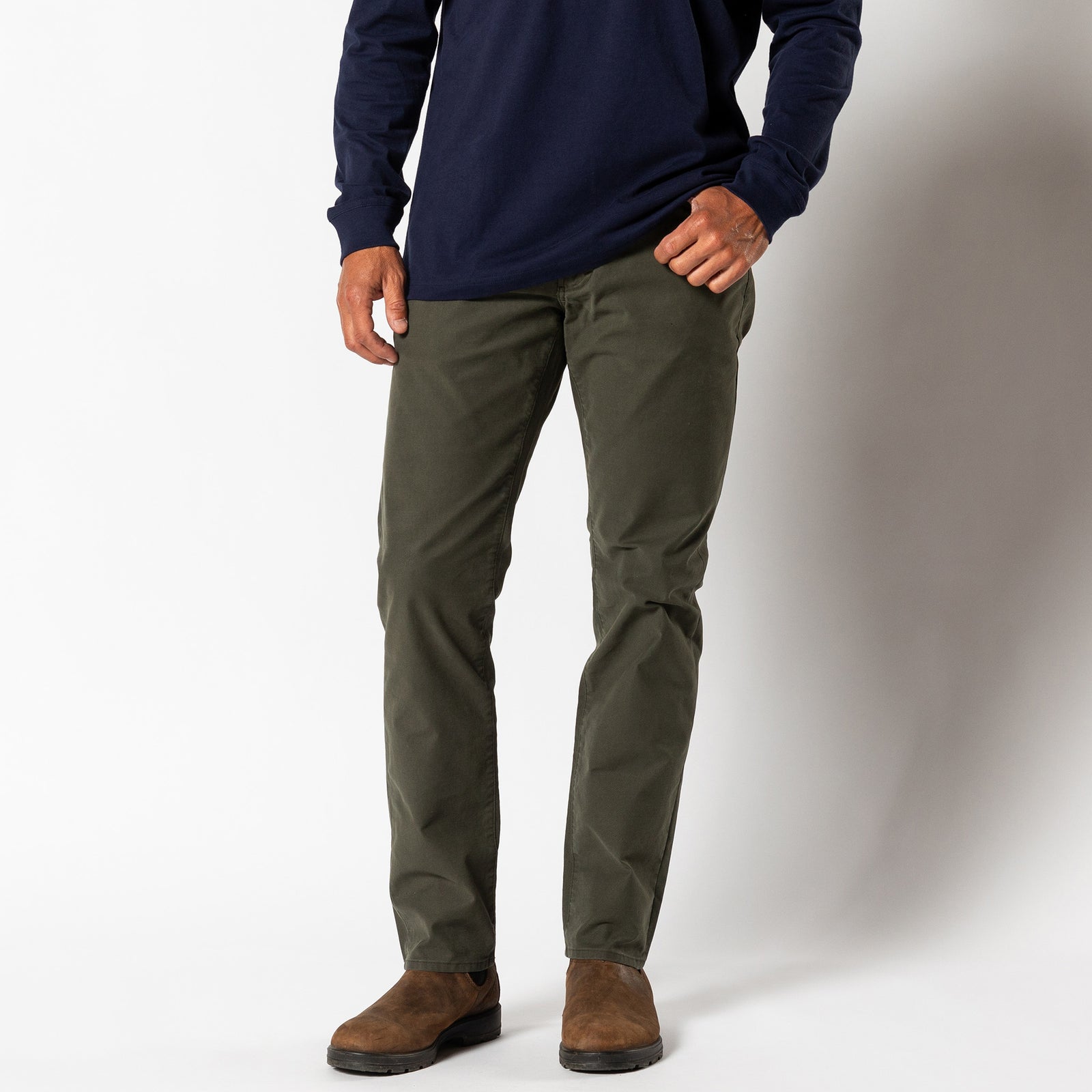 Weldon Garment Dyed Five-Pocket - Deep Olive