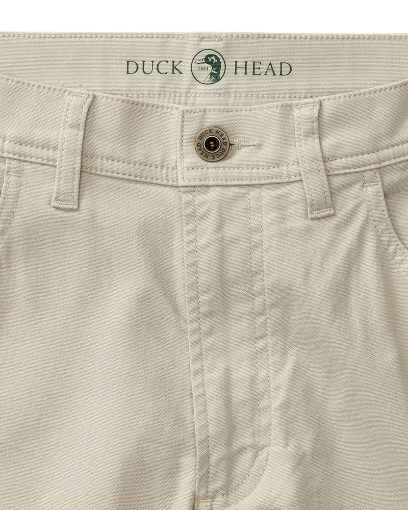 Slim Fit Pinpoint Canvas Five-Pocket - Stone