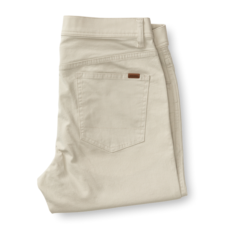 Slim Fit Pinpoint Canvas Five-Pocket - Stone
