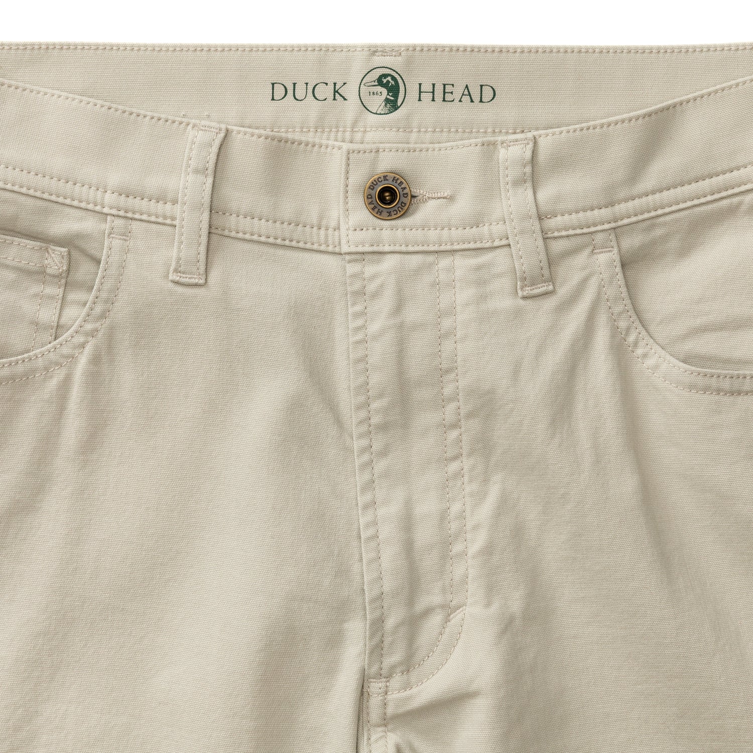 Slim Fit Pinpoint Canvas Five-Pocket - Stone