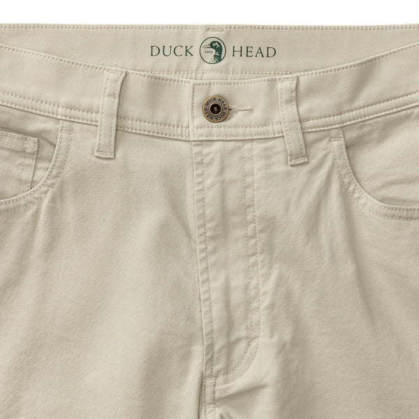 Slim Fit Pinpoint Canvas Five-Pocket - Stone