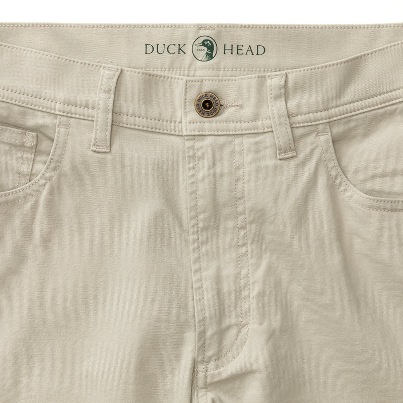 Slim Fit Pinpoint Canvas Five-Pocket - Stone