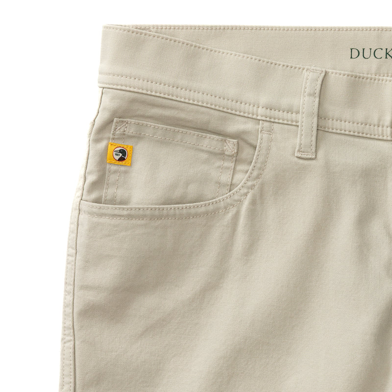 Slim Fit Pinpoint Canvas Five-Pocket - Stone