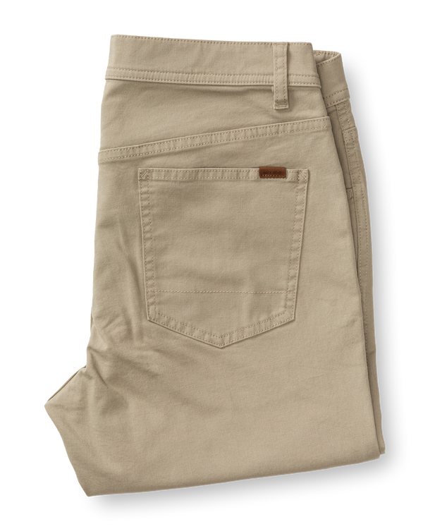 Slim Fit Pinpoint Canvas Five-Pocket - Khaki
