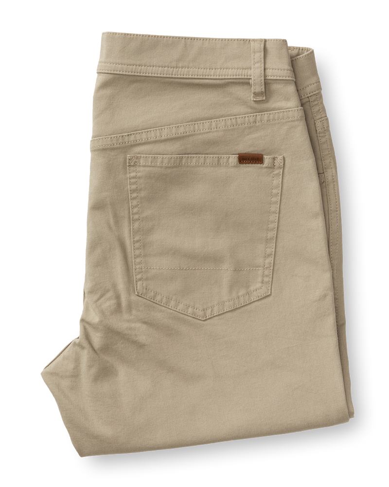 Slim Fit Pinpoint Canvas Five-Pocket - Khaki
