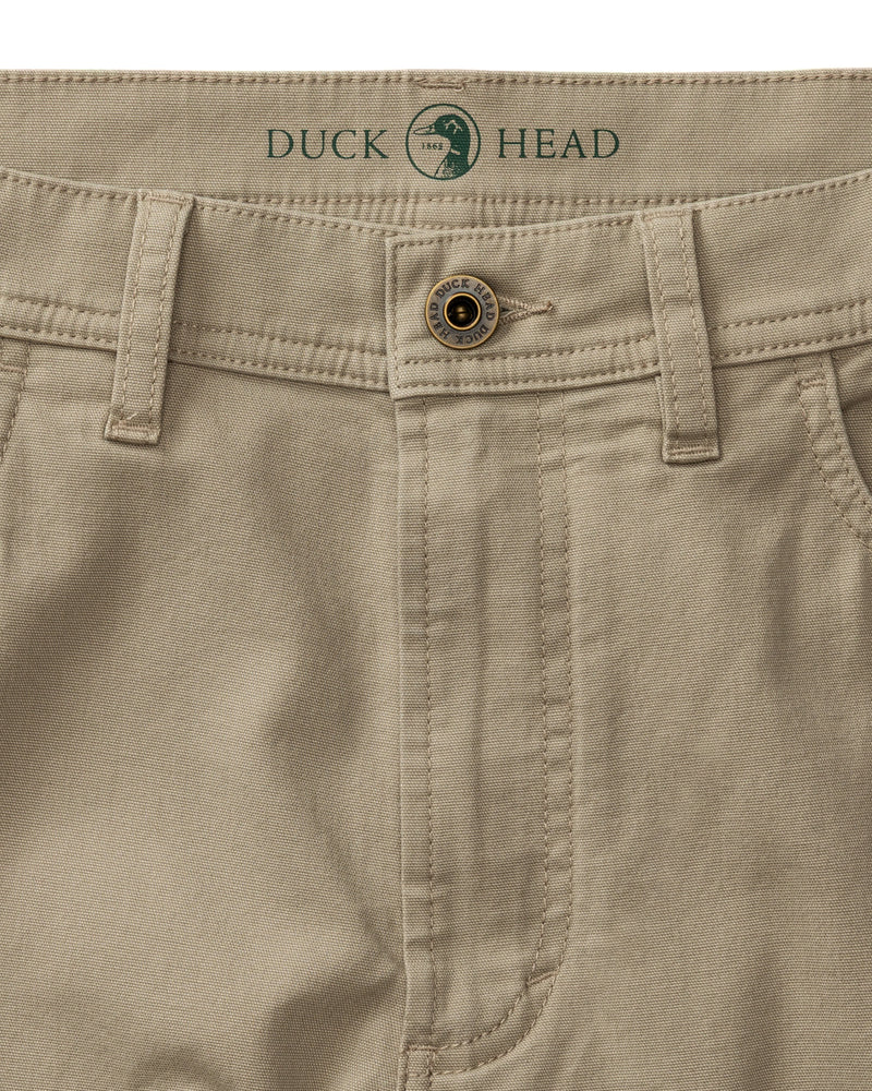 Slim Fit Pinpoint Canvas Five-Pocket - Khaki