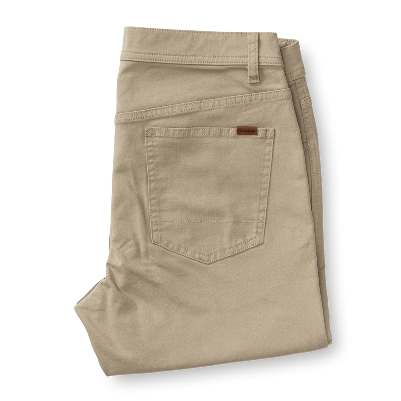 Slim Fit Pinpoint Canvas Five-Pocket - Khaki