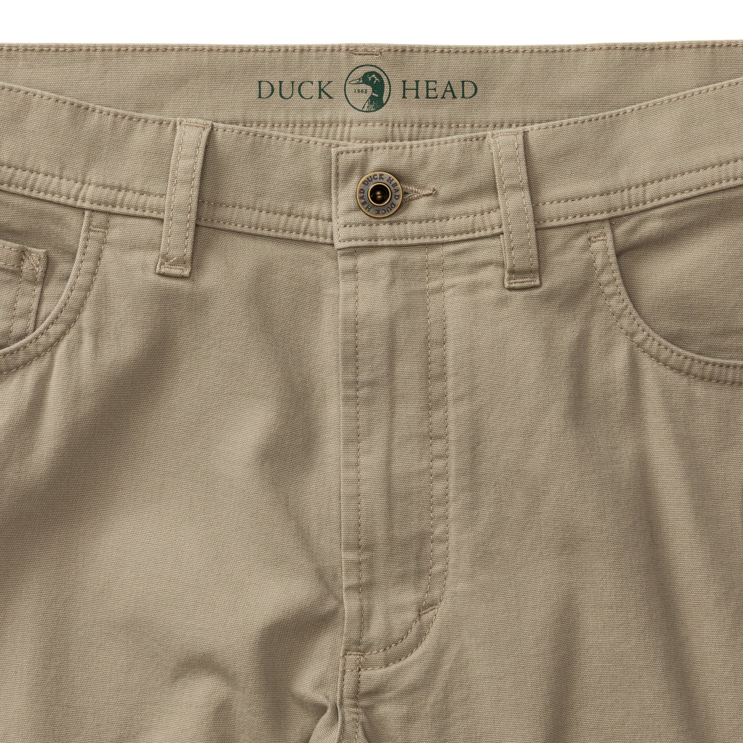 Slim Fit Pinpoint Canvas Five-Pocket - Khaki