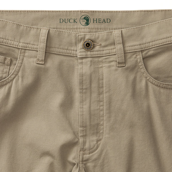 Slim Fit Pinpoint Canvas Five-Pocket - Khaki