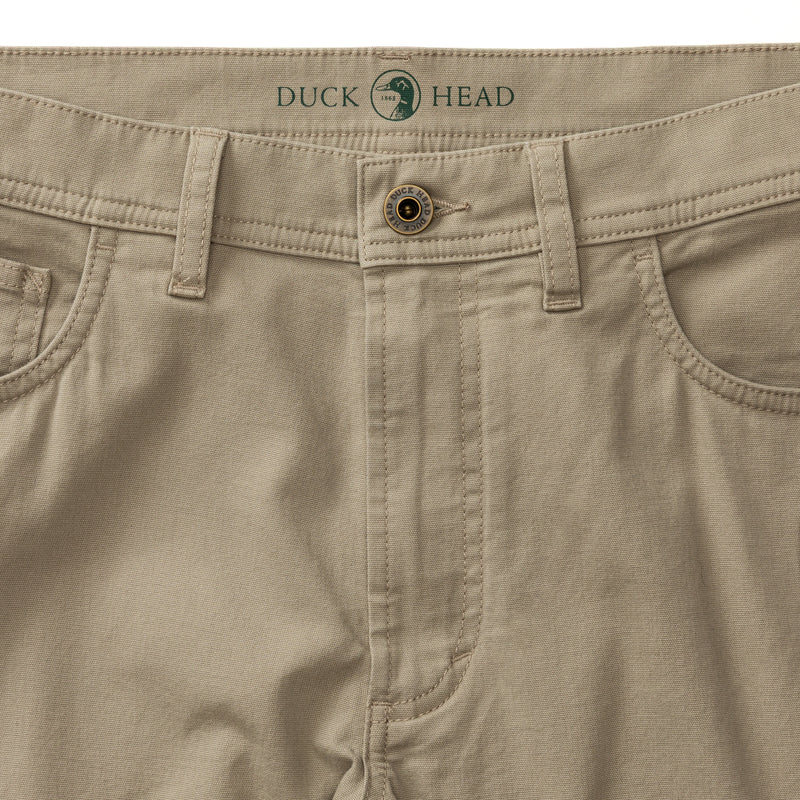 Slim Fit Pinpoint Canvas Five-Pocket - Khaki