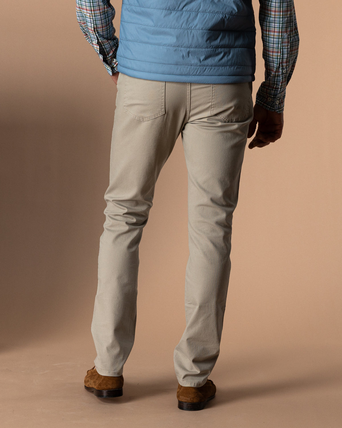 Slim Fit Pinpoint Canvas Five-Pocket - Khaki