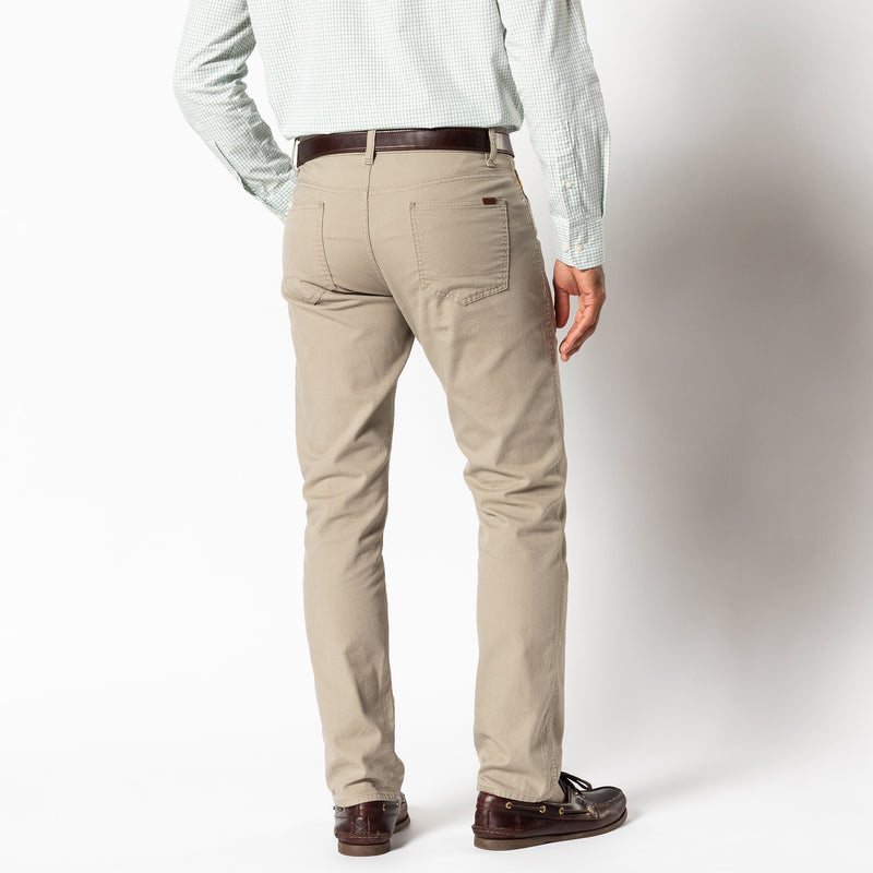 Slim Fit Pinpoint Canvas Five-Pocket - Khaki