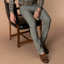 Slim Fit Pinpoint Canvas Five-Pocket - Mist Grey
