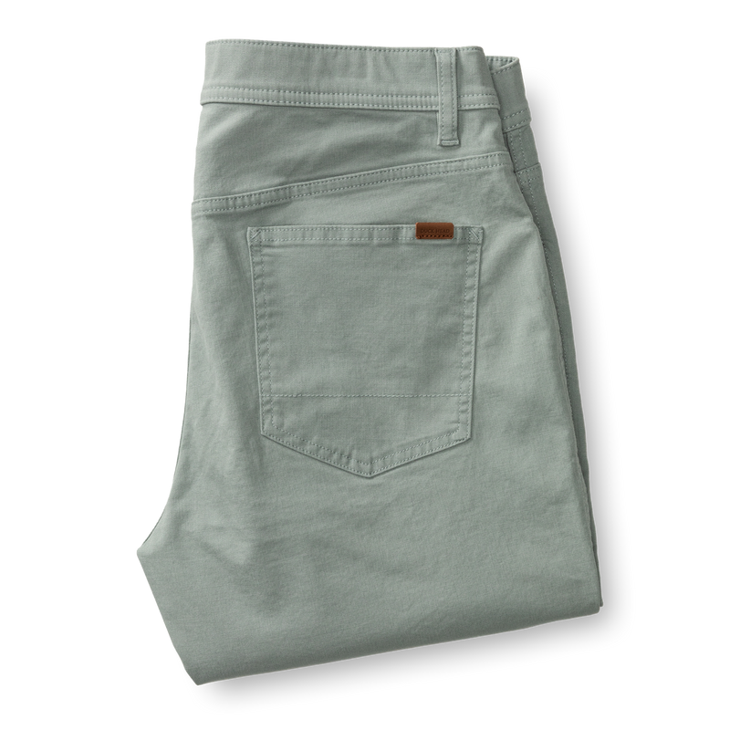 Slim Fit Pinpoint Canvas  Five-Pocket - Pewter Grey