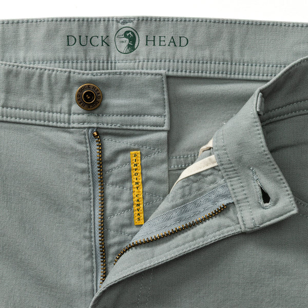 Slim Fit Pinpoint Canvas  Five-Pocket - Pewter Grey