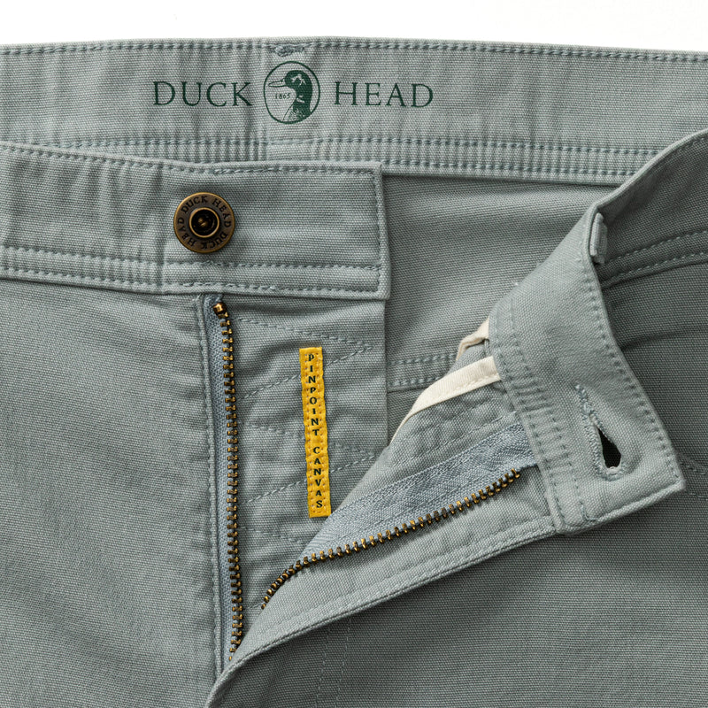 Slim Fit Pinpoint Canvas  Five-Pocket - Pewter Grey