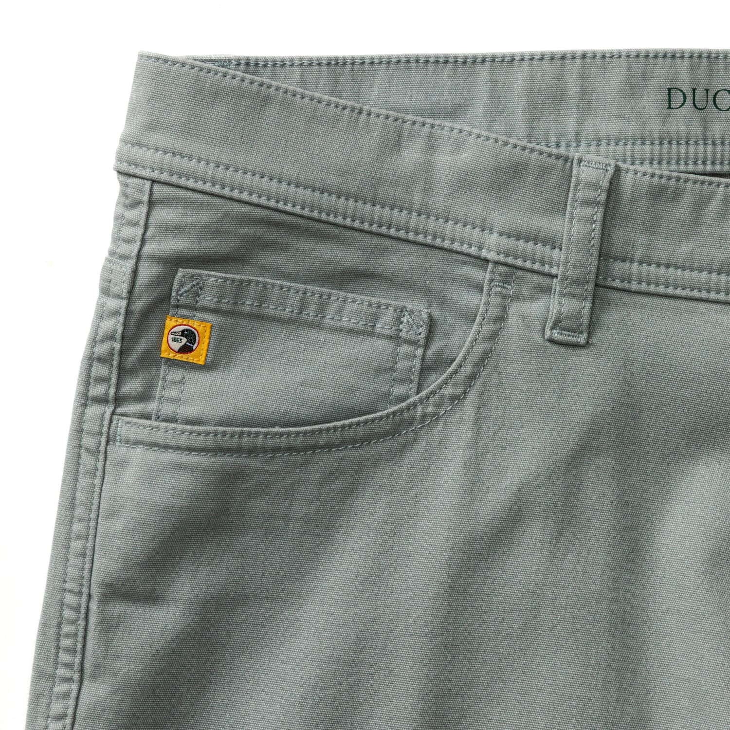 Slim Fit Pinpoint Canvas  Five-Pocket - Pewter Grey