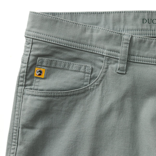 Slim Fit Pinpoint Canvas  Five-Pocket - Pewter Grey