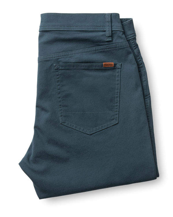 Slim Fit Pinpoint Canvas Five-Pocket - Midnight Navy