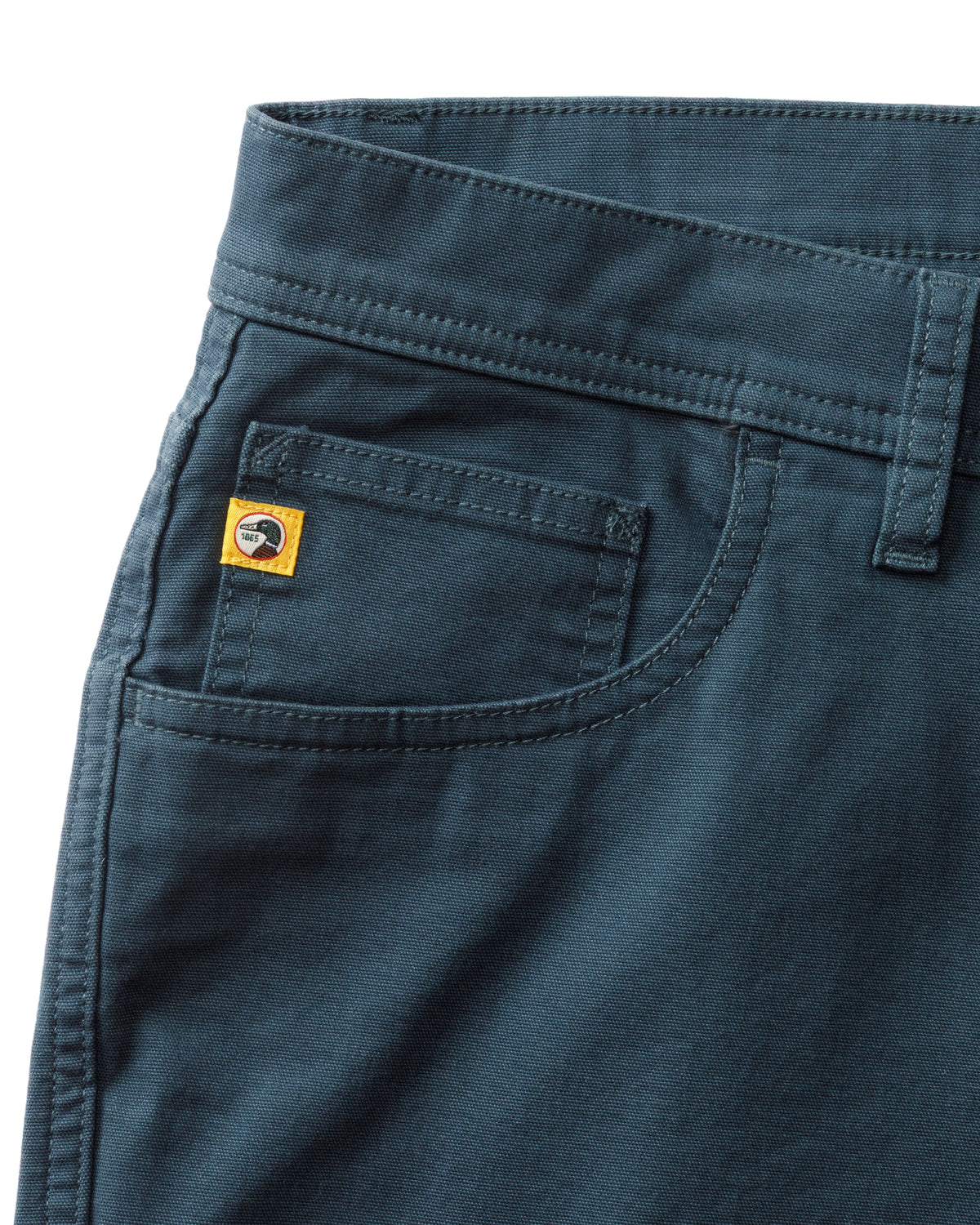 Slim Fit Pinpoint Canvas Five-Pocket - Midnight Navy
