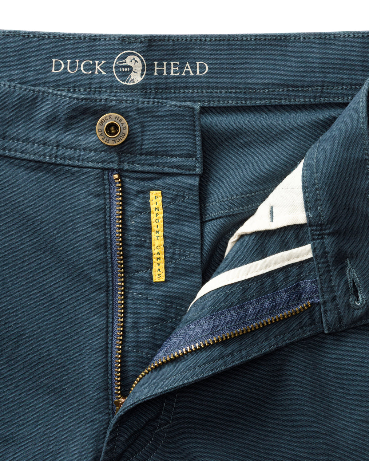 Slim Fit Pinpoint Canvas Five-Pocket - Midnight Navy