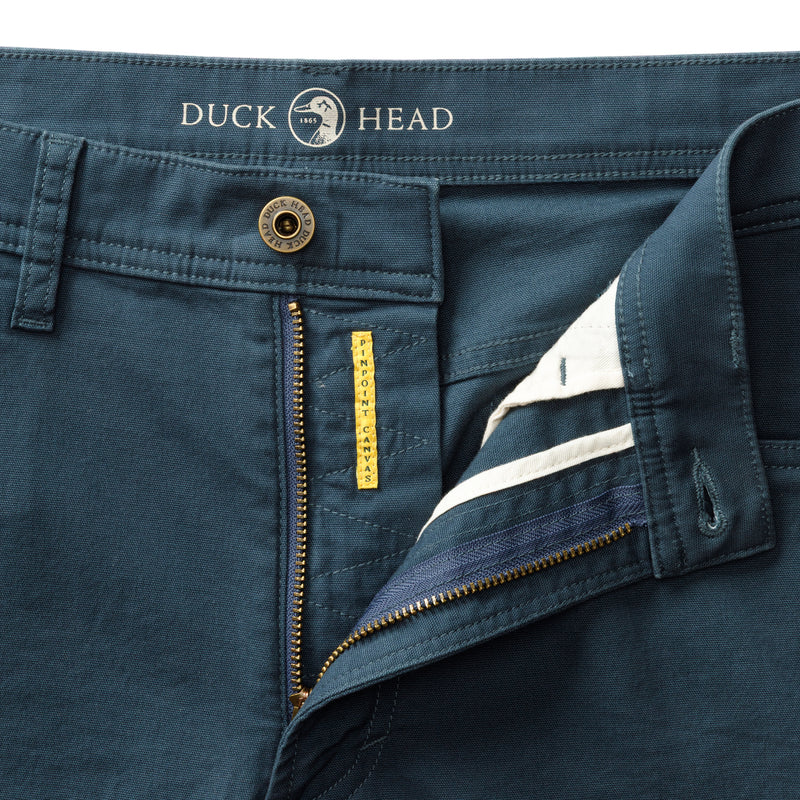 Slim Fit Pinpoint Canvas Five-Pocket - Midnight Navy