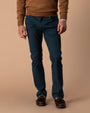Slim Fit Pinpoint Canvas Five-Pocket - Midnight Navy