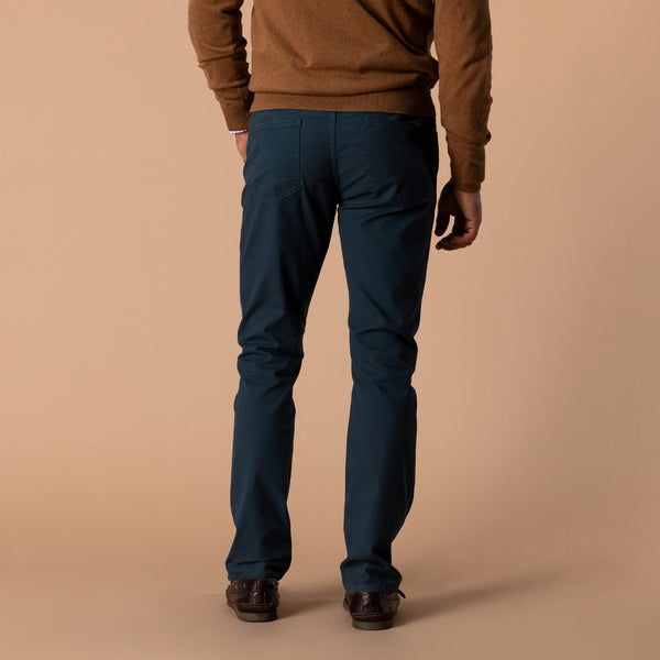 Slim Fit Pinpoint Canvas Five-Pocket - Midnight Navy