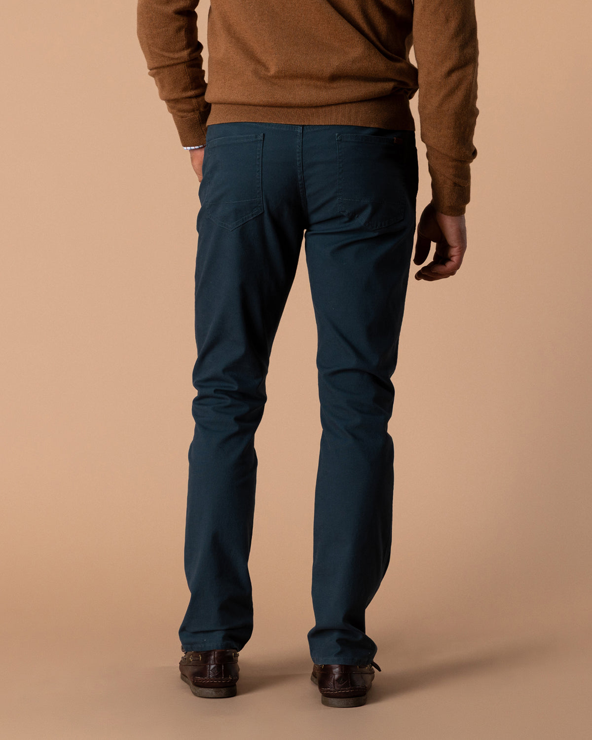 Slim Fit Pinpoint Canvas Five-Pocket - Midnight Navy