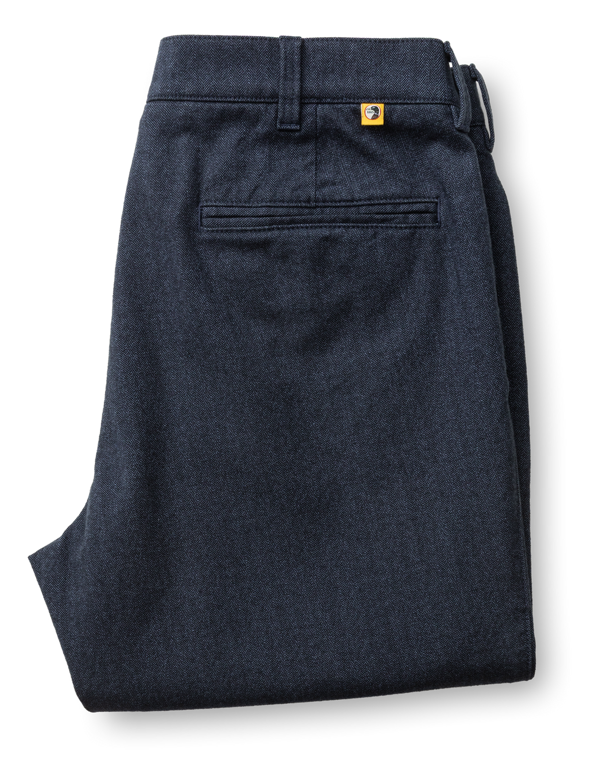 Herringbone Flannel Gold School Chino - Navy